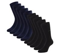 CINQUE Herren Socken, 10er Pack - Business-Socken, Baumwollmischung, Logo, einfarbig 39-42 Schwarz
