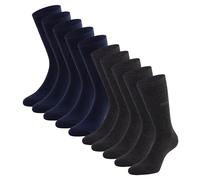 CINQUE Herren Socken, 10er Pack - Business-Socken, Baumwollmischung, Logo, einfarbig 43-46 Blau