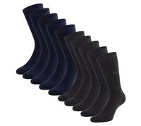 CINQUE Herren Socken, 10er Pack - Business-Socken, Baumwollmischung, Logo, einfarbig Dunkelblau/Anthrazit 39-42