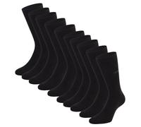 CINQUE Herren Socken, 10er Pack - Business-Socken, Baumwollmischung, Logo, einfarbig Schwarz 43-46