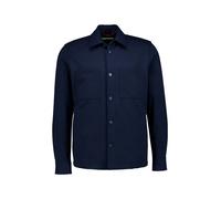 Langarmhemd CINQUE "CIMESSI", Herren, Gr. L, N-Gr, blau (dunkelblau), Web, Obermaterial: 52% Polyester, 21% Polyamid, 17% Viskose, 10% Elasthan, unifarben, relaxed fit hüftbedeckend, 1-Knopf-Manschett