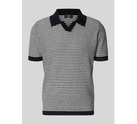 CINQUE Regular Fit Poloshirt mit V-Ausschnitt Modell 'RIANO' in Marine, Größe L