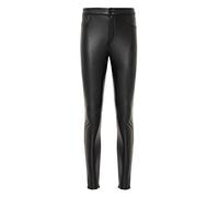 Cipo & Baxx Damen Hose Leggings Röhrenhose Leder-Optik Jeggings Freizeithose WD495 Schwarz W30