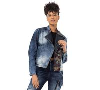 Jeansjacke CIPO & BAXX "JEANS JACKET", Damen, Gr. XL, blau, 99% Baumwolle;1% Elasthan, unifarben, Basic, regular fit normal, Jacken, modisches Statement (33397943-XL) blau