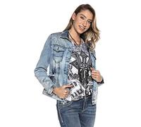 Jeansjacke CIPO & BAXX "WJ174", Damen, Gr. XL, blau, Stoff, 98% Baumwolle, 2% Elasthan, unifarben, relaxed fit normal, 1-Knopf-Manschette, Jacken Jeansjacke, mit Jeansoptik Highlight (11825149-XL) bla