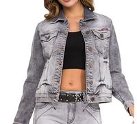 Jeansjacke CIPO & BAXX Gr. S, grau Damen Jacken Jeansjacken in modernem Look (79192417-S)