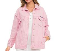 Jeansjacke CIPO & BAXX "Jeansjacke", Damen, Gr. S, pink, Stoff, 100% Baumwolle, unifarben, relaxed fit normal, Manschette, Jacken Jeansjacke, mit stylischen auffälligen Elementen, WJ211 (69118662-S) p