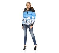 Winterjacke CIPO & BAXX "Jacke", Damen, Gr. S, blau, 100% Polyester, bedruckt, regular fit normal, Jacken, mit auffäligem Print, WM119 (97570029-S) blau