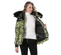 Cipo & Baxx Damen Winter Jacke Mantel Stepp Muster Daunenjacke WM129 Neongrün S