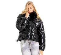 Winterjacke CIPO & BAXX "Jacken", Damen, Gr. XL, schwarz, 100% Polyester, unifarben, regular fit normal, Jacken, mit Kunstfellkragen, WM134 (49645026-XL) schwarz