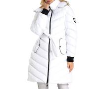 Cipo & Baxx Damen Jacke Mantel Steppjacke Winterjacke Parka mit abnehmbarer Kapuze WM135 Weiß S