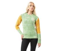 Strickpullover CIPO & BAXX "WP266", Damen, Gr. M, grün, 100% Baumwolle, gemustert, regular fit, Rundhals, Rippstrickbündchen, Pullover Strickpullover, mit Zopfmuster (16313049-M) grün