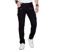 Cargojeans CIPO & BAXX "Jeans", Herren, Gr. 32, Länge 32, schwarz, 79% Baumwolle, 19% Polyester, 2% Elasthan, unifarben, slim fit lang, Jeans, im angesagten Biker-Stil, CD-424 (99081837-32) schwarz