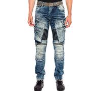 Cargojeans CIPO & BAXX "Jeans", Herren, Gr. 33, Länge 32, blau, 98% Baumwolle, 2% Elasthan, unifarben, Basic, regular fit lang, Jeans, im Used-Look, CD-523 (25767524-33) blau