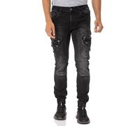 Cipo & Baxx Herren Cargohose | Cargo & Jogger | Denim mit Cargotaschen, Nieten & Emblem | Camouflage, Trend Streetwear