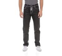 Cipo & Baxx Herren CD710 Jeanshose Denim Kontrastnähte Regular Jeans Hose Pants Schwarz