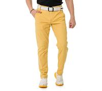 Cipo & Baxx Herren Chinohose Stretch Basic Baumwolle Slim Fit CD842 Mustard W31 L34