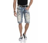 Jeansbermudas CIPO & BAXX "Bermuda & Short", Herren, Gr. 33, Normalgrößen, blau, 100% Baumwolle, unifarben, Basic, regular fit kurz, Jeans, aus reiner Baumwolle (58455849-33) blau