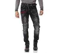 CIPO & BAXX® Jeanshose im rockigen Design, schwarz, 40 BLACK