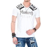Cipo&Baxx Herren Herren T-Shirt mit Foil-Print (Large, Weiß)