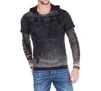Cipo & Baxx Herren Hoodie Sweatshirt CL279 Anthrazit - Stylischer Pullover im Casual Streetwear Look mit Kapuze & Kängurutasche - Bequemes Oberteil für Alltag & Freizeit - CL279 Anthrazit M