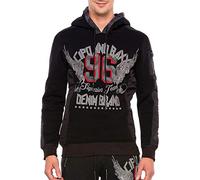Cipo & Baxx Herren Hoodie Sweatshirt CL358 Schwarz - Stylischer Pullover im Casual Streetwear Look mit Kapuze & Kängurutasche - Bequemes Oberteil für Alltag & Freizeit - CL358 Schwarz XL