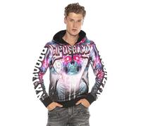 Cipo & Baxx Herren Hoodie Sweatshirt CL416 Cyberblau - Stylischer Pullover im Casual Streetwear Look mit Kapuze & Kängurutasche - Bequemes Oberteil für Alltag & Freizeit - CL416 Cyberblau M