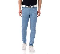 Stoffhose CIPO & BAXX "Hose", Herren, Gr. 30, Länge 34, blau, 41% Baumwolle, 37% Polyester, 20% Viskose, 2% Elasthan, unifarben, regular fit lang, Hosen Stoffhose, im unifarbenen Look (84391858-30) bl