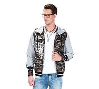 Cipo & Baxx Herren Hybrid-Denimjacke CJ-215 Khaki - Khakicamouflage, Sport Verschiedene Jackenmodelle - Sweat-Kapuze und Sweatärmeln - mit Modernen Komfort-Details - CJ-215 Khaki L