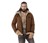 Cipo & Baxx Herren Jacke CJ286 Braun - Warme Winterjacke im Modernen Streetwear Stil mit Kunstfell, Reißverschluss & Taschen - Stylische Jacke für Alltag, Freizeit & Outdoor - CJ286 Braun S