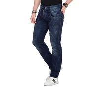 Straight-Jeans CIPO & BAXX "Jeans", Herren, Gr. 42, Länge 32, blau (dunkelblau), 100% Baumwolle, unifarben, Basic, figurumspielend lang, Jeans Straight-Jeans, Jeans in Straight Fit, C-0768 (19434539-4