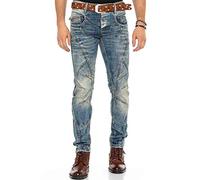 Straight-Jeans CIPO & BAXX "Jeans", Herren, Gr. 44, Länge 34, blau (jeansblau), 100% Baumwolle, unifarben, regular fit lang, Jeans Straight-Jeans, in Straight-Fit, C-0894 (73730505-44) jeansblau