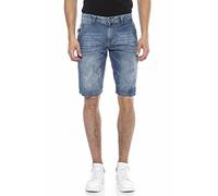 Jeansbermudas CIPO & BAXX "Bermuda & Short", Herren, Gr. 33, Normalgrößen, blau, 98% Baumwolle, 2% Elasthan, unifarben, Basic, regular fit kurz, Jeans, aus Baumwollmix (59724443-33) blau