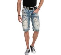 Jeansbermudas CIPO & BAXX "Bermuda & Short", Herren, Gr. 32, Normalgrößen, blau, 100% Baumwolle, unifarben, Basic, regular fit kurz, Jeans, aus reiner Baumwolle (58455849-32) blau
