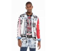 Cipo & Baxx Jeansjacke mit handbemalter Graffiti
