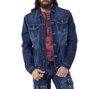 Cipo & Baxx Herren Jeansjacke CJ289 Dunkelblau - Denimjacke im Casual Streetwear Stil mit Knöpfen & Brusttaschen - Übergangsjacke für Alltag & Freizeit - CJ289 Dunkelblau XL