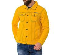 Cipo & Baxx Herren Jeansjacke CJ289 Gelb - Denimjacke im Casual Streetwear Stil mit Knöpfen & Brusttaschen - Übergangsjacke für Alltag & Freizeit - CJ289 Gelb XL