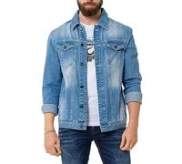Cipo & Baxx Herren Jeansjacke CJ289 Hellblau - Denimjacke im Casual Streetwear Stil mit Knöpfen & Brusttaschen - Übergangsjacke für Alltag & Freizeit - CJ289 Hellblau XL