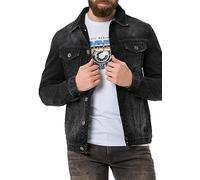 Cipo & Baxx Herren Jeansjacke CJ289 Schwarz - Denimjacke im Casual Streetwear Stil mit Knöpfen & Brusttaschen - Übergangsjacke für Alltag & Freizeit - CJ289 Schwarz XXL