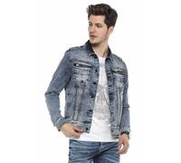 Jeansjacke CIPO & BAXX "JEANS JACKET", Damen, Gr. XL, blau, Stoff, 94% Baumwolle, 4% Polyester, 2% Elasthan, unifarben, regular fit normal, Jacken Jeansjacke, im washed Look (49086259-XL) blau