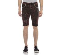 Jeansbermudas CIPO & BAXX "Bermuda & Short", Herren, Gr. 33, Normalgrößen, rot (burgundy), 98% Baumwolle, 2% Elasthan, unifarben, Basic, regular fit kurz, Jeans, aus Baumwollmix (50543421-33) burgundy