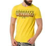 Cipo & Baxx Herren Kurzarm Strasssteine T-Shirt Print Rundhals Baumwolle CT731 Gelb L