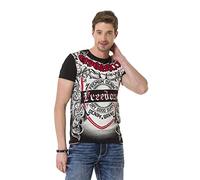 Cipo & Baxx Herren Kurzarm T-Shirt Sommer Baumwolle Rundhals Print Graffiti Design CT690