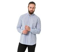 Cipo & Baxx Herren Leinen Hemd Langarm Freizeithemd Standardkragen Regular Fit CH199 Blau L