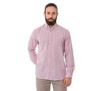 Cipo & Baxx Herren Leinen Hemd Langarm Freizeithemd Standardkragen Regular Fit CH199 Bordeaux L