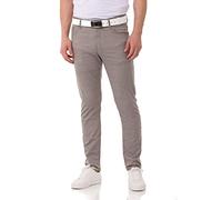 Cipo & Baxx Herren Leinenhose Jeans Denim Gestreift Freizeithose Baumwolle CD841 Grau W38 L32