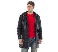 Cipo & Baxx Herren Outdoorjacke Kapuzenjacke Langejacke Übergangs und Freizeitjacke Schwarz XXL
