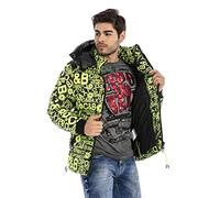Winterjacke CIPO & BAXX "Winterjacke", Herren, Gr. XXL, grün (neongrün), 100% Polyester, bedruckt, regular fit normal, Jacken Winterjacke, mit stylischem Schriftzug (32062547-XXL) neongrün