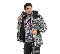 Winterjacke CIPO & BAXX "Winterjacke", Herren, Gr. 2XL, schwarz, 100% Polyester, bedruckt, casual, regular fit normal, Langarm, Jacken, mit stylischem Schriftzug (67738435-XXL) schwarz