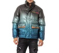 Cipo & Baxx Herren Steppjacke Winterjacke Outdoor Farbverlauf Daunenjacke CM221 Blau XL